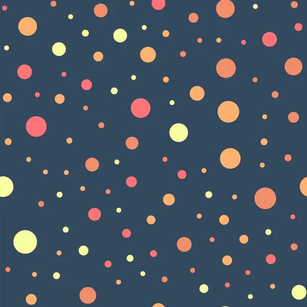 Kleurrijke polka dots naadloze patroon op helder 21 achtergrond elegante klassieke kleurrijke polka dots — Stockvector