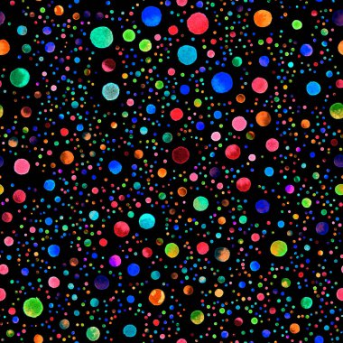 Suluboya konfeti seamless modeli el görkemli boyalı daireli suluboya konfeti daire