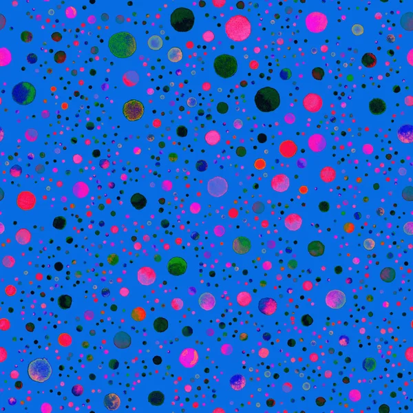Akvarell konfetti sömlösa mönster Hand målade mindblowing cirklar akvarell konfetti — Stockfoto