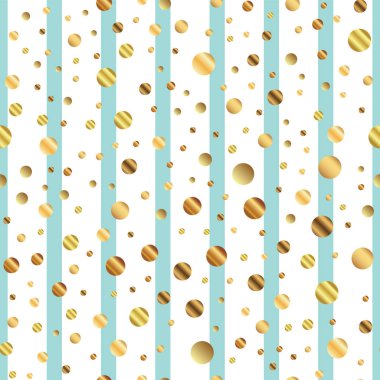 Altın nokta mavi çizgili zemin üzerine Dikişsiz desen benzersiz degrade altın nokta sonsuz rasgele