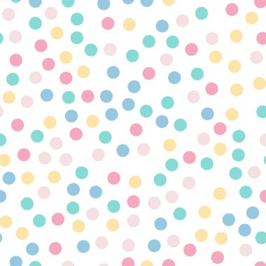 Beyaz 9 arka plan üzerinde renkli lekeli seamless modeli oldukça klasik renkli lekeli