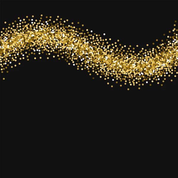 Runde goldene glitzernde obere Welle mit rundem goldenem Glitzern auf schwarzem Hintergrund schöner Vektor — Stockvektor