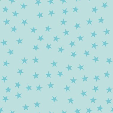 Turkuaz seamless modeli üzerinde açık mavi renkli dikkate değer rasgele dağılmış sonsuz yıldız