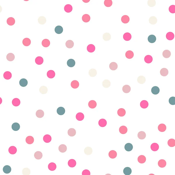 Kleurrijke polka dots naadloze patroon op wit 8 achtergrond elegante klassieke kleurrijke polka dots — Stockvector