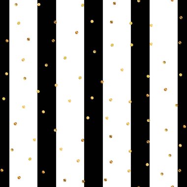 Altın nokta seamless modeli siyah beyaz çizgili arka plan düzgün degrade altın noktalar üzerinde