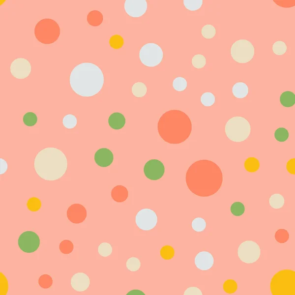 Colorful polka dots seamless pattern on bright 5 background Wonderful classic colorful polka dots — Stock Vector