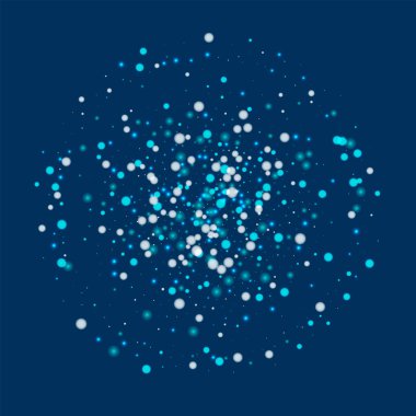 Derin mavi arka plan vektör üzerinde güzel yağan kar ile güzel düşen kar Çift Kişilik Daire