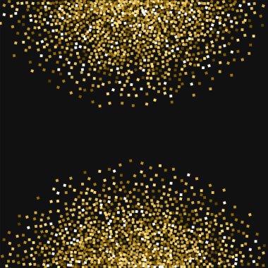 Siyah arka planda tuhaf vektör altın glitter ile altın glitter soyut yarım daire