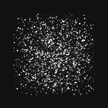 Rasgele düşen beyaz nokta rasgele düşme ile kare çerçeve beyaz nokta siyah arka planda vektör