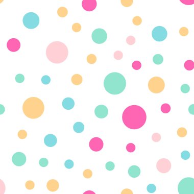 Beyaz 3 renkli lekeli Dikişsiz desen arka plan düzgün klasik renkli lekeli