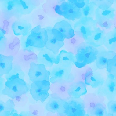 Narin çiçek desenli mavi ipeksi sulu boya Dikişsiz desen olağanüstü suluboya soyut