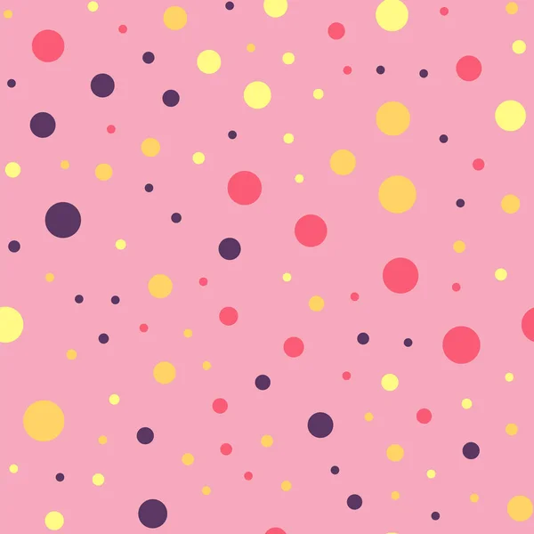 Kleurrijke polka dots naadloze patroon op helder 25 achtergrond fascinerende klassieke kleurrijke polka — Stockvector