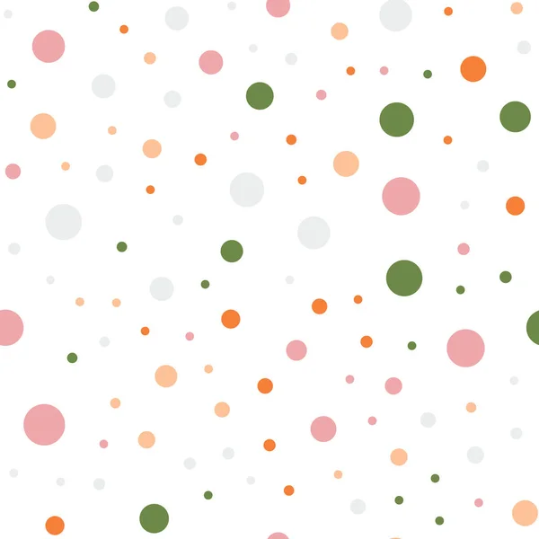 Färgglada prickar sömlösa mönster på vit 14 bakgrund bedårande klassiska färgglada prickar — Stock vektor
