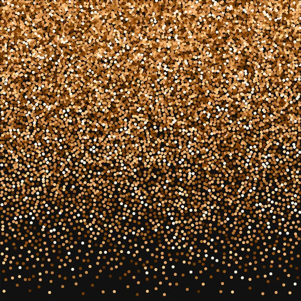 Paillettes rondes en or rouge Dégradé supérieur avec paillettes rondes en or rouge sur fond noir Délicat — Image vectorielle