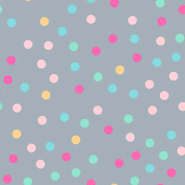 Colorful polka dots seamless pattern on bright 3 background Cute classic colorful polka dots — Stock Vector