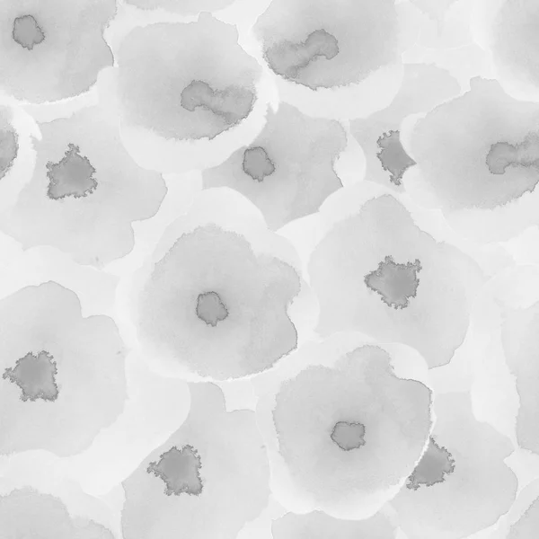 Нежный цветочный узор Серый шелковистый акварель бесшовный узор Очаровательный акварель абстрактный — стоковое фото