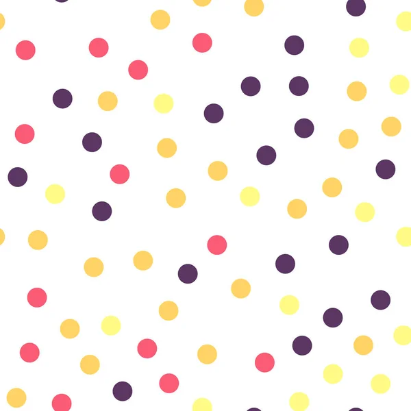 Färgglada prickar sömlösa mönster på vit 25 bakgrund härliga klassiska färgglada prickar — Stock vektor