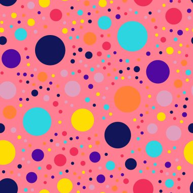 Memphis stili puantiyeli Dikişsiz desen mercan üzerinde arka plan şık modern memphis lekeli