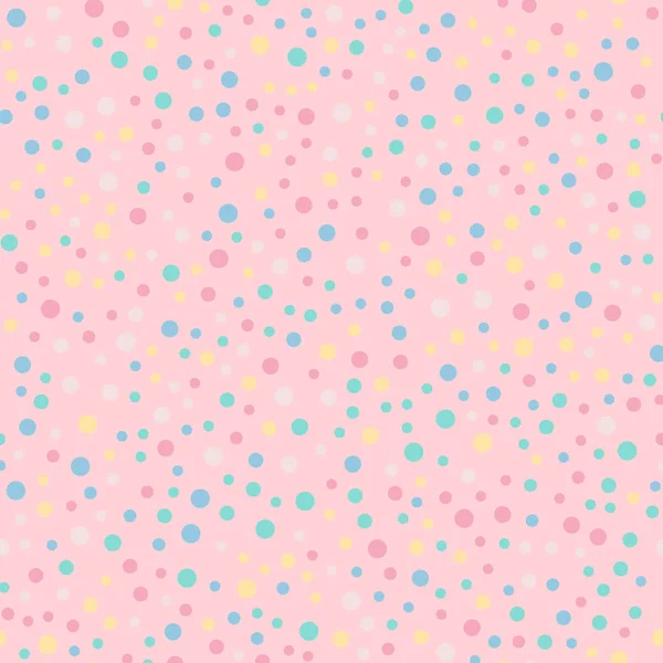 Kleurrijke polka dots naadloze patroon op helder 9 achtergrond overweldigende klassieke kleurrijke polka — Stockvector