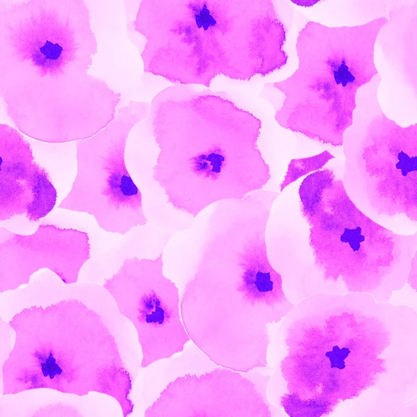 Délicat motif floral Violet aquarelle soyeuse motif sans couture Mesmeric aquarelle abstraite — Photo