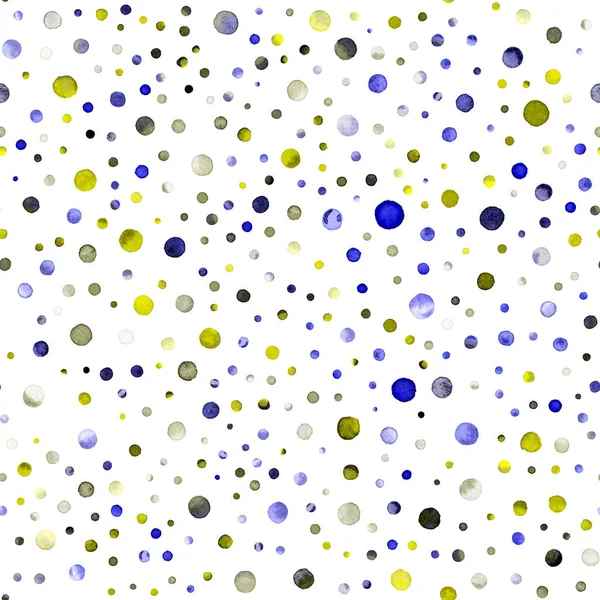 Akvarell konfetti sömlösa mönster Hand målade imponerande cirklar som akvarell konfetti — Stockfoto