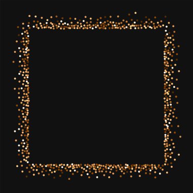 Kırmızı yuvarlak altın glitter kare kırmızı siyah zemin üzerine altın glitter yuvarlak soyut şekli