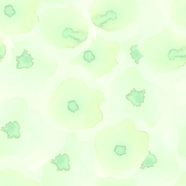 Ніжний квітковий візерунок світло зелений шовковистою аквареллю безшовні візерунок милий аквареллю реферат — стокове фото