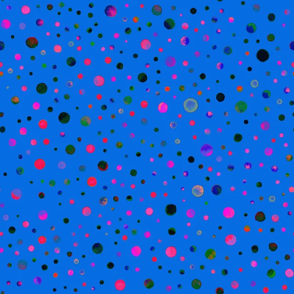 Aquarel confetti naadloze patroon Hand geschilderd sierlijke kringen aquarel confetti cirkels — Stockfoto