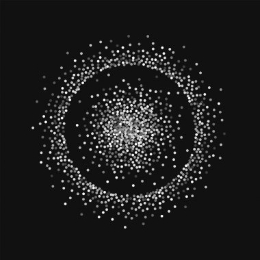 Siyah arka planda zarif yuvarlak altın glitter ile yuvarlak altın glitter küçük çift daire