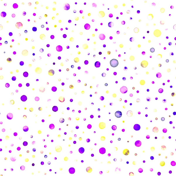 Aquarel confetti naadloze patroon Hand geschilderd vlekkeloze cirkels aquarel confetti cirkels — Stockfoto