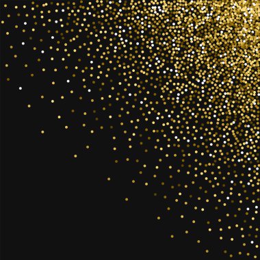 Yuvarlak altın glitter dağınık sağ üst köşede yuvarlak altın glitter ile siyah arka plan manyetik