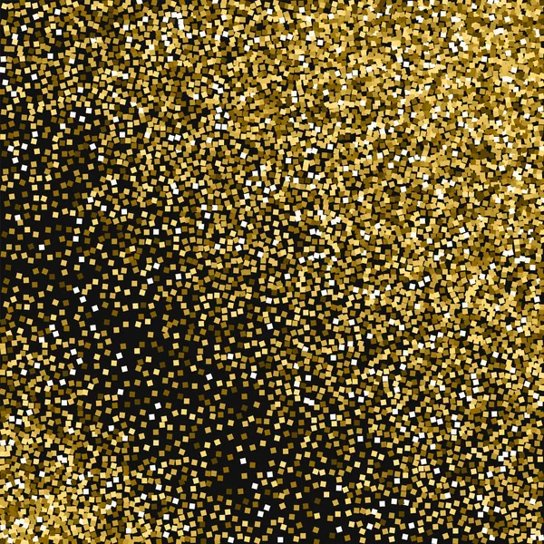 Gold glitzern zufällige Streuung mit Gold glitzern auf schwarzem Hintergrund herrliche Vektorillustration — Stockvektor