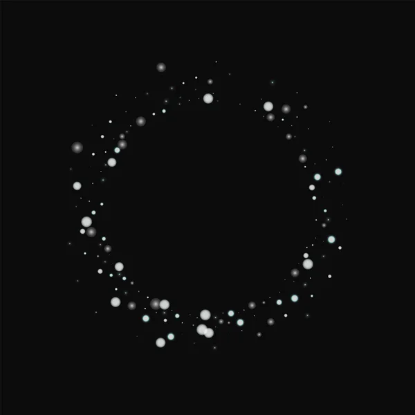 Belle neige tombante Petite forme ronde avec belle neige tombante sur fond noir Admirable — Image vectorielle