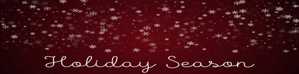 Holiday Season cartão de saudação Sparse snowfall fundo Sparse snowfall no fundo vermelho — Vetor de Stock