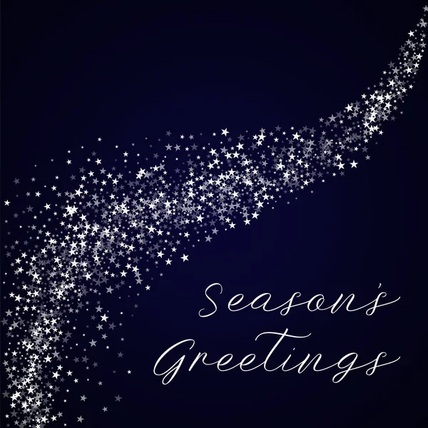 Seasons Greetings greeting card Amazing falling stars background Amazing falling stars on deep — Stock Vector