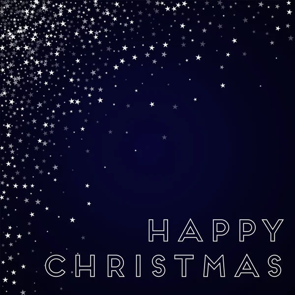 Joyeux Noël carte de vœux Incroyable fond d'étoiles tombantes Incroyable étoiles tombantes sur bleu profond — Image vectorielle
