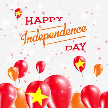 Vietnam Bağımsızlık günü mutlu ülkenin ulusal renklerde vatansever tasarım balonlar