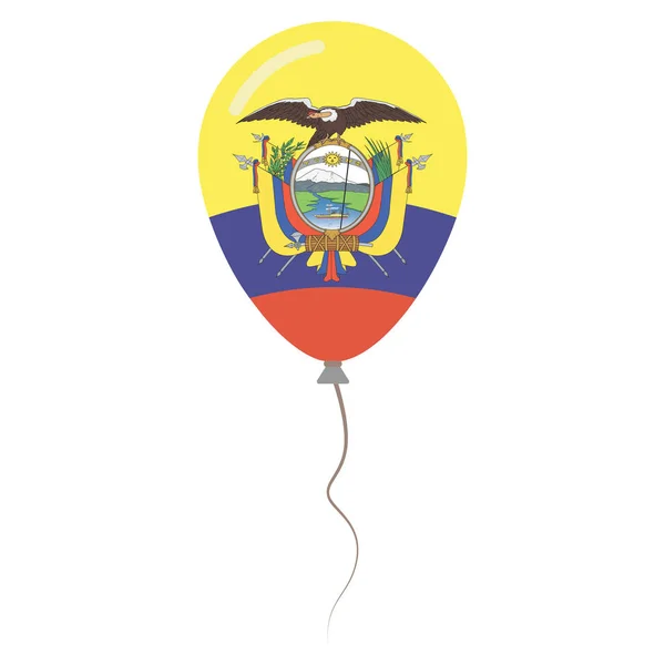 Republiken Ecuador nationella färger isolerad ballongen på vit bakgrund självständighetsdagen patriotiska — Stock vektor