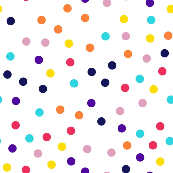 Memphis stijl polka dots naadloze patroon op witte achtergrond grote moderne memphis polka dots — Stockvector