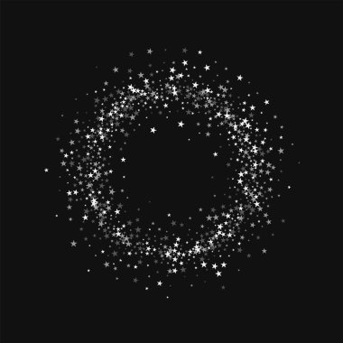 Siyah arka planda Comely inanılmaz düşüyor yıldızlarla şaşırtıcı sabit yıldızlar küçük halka çerçeve