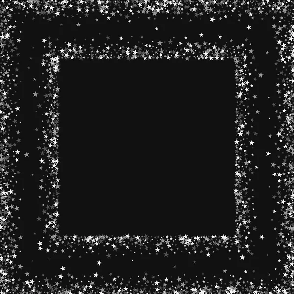 惊人的下落的星正方形抽象框架与惊奇下落的星在黑背景 — 图库矢量图片