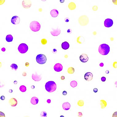 Suluboya konfeti seamless modeli el egzotik boyalı daireli suluboya konfeti daire