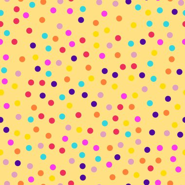 Memphis stili puantiyeli seamless modeli üzerinde sarı arka plan güzel modern memphis polka