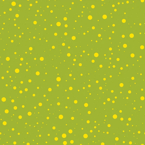 Жовтий горошок безшовні візерунок на текстильна чудовий класичний жовтий горошок зелений фон — стоковий вектор