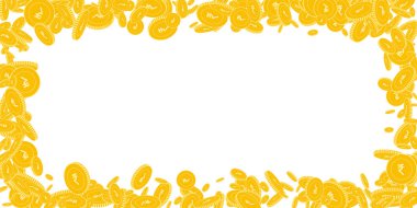 Hint Rupisi INR paralar Beauteous geniş beyaz arka plan üzerinde yüzen düşen parçalı paralar