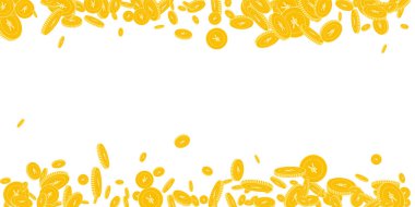 Çin yuan Cny paralar Breathtaking dağınık beyaz arka plan üzerinde yüzen düşen parçalı paralar