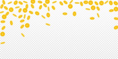 İngiliz Sterlini düşen dağınık seyrek Gbp sikkeleri üzerinde şeffaf arka plan Breathtaking paralar