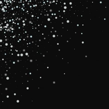 Güzel düşen kar dağınık sol üst köşede güzel yağan kar ile siyah arka plan