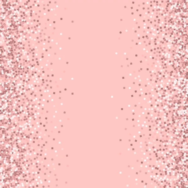 Pink gold glitter Scattered frame with pink gold glitter on pink background Cute Vector
