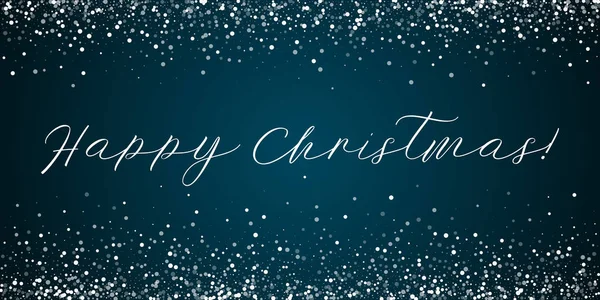 Χαρούμενος Χριστούγεννα ευχετήρια κάρτα τυχαία πτώση άσπρες κουκκίδες στο παρασκήνιο τυχαία πτώση άσπρες κουκκίδες στην — Διανυσματικό Αρχείο